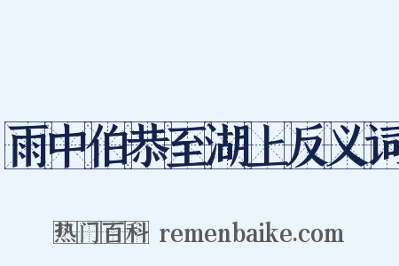 雨中伯恭至湖上反义词是什么意思的图片